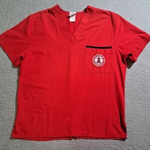Genuine Merchandise Unisex Los Angeles Angels V Neck Short Sleeve Scrub Top Sz S